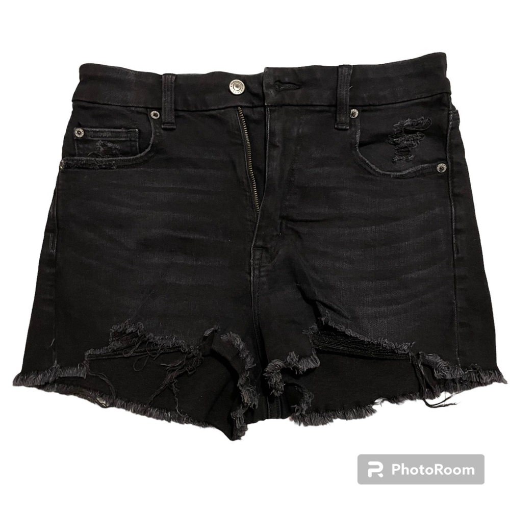 American Eagle Super Stretch and Soft Distressed Black Shorts